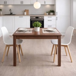 Tavolo allungabile Firenze 90x60 con allunga da 30 cm. in noce naturale