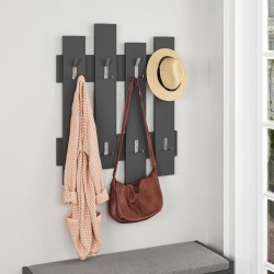 Appendiabiti a muro Wave antracite 8 ganci