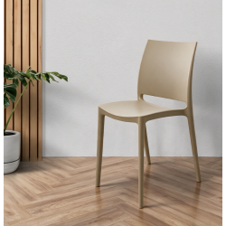 Sedia in polipropilene Sfera con design ergonomico colore cashmere set 4 pezzi