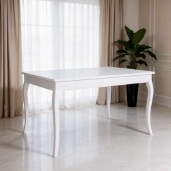 Tavolo Liberty allungabile 140x85 bianco frassinato