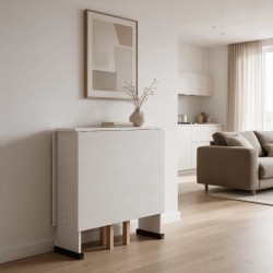 Tavolo salvaspazio Trio pieghevole 140x90x78 cm colore bianco frassinato