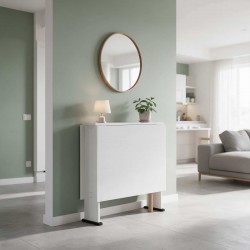 Tavolo pieghevole salvaspazio Mati 74x136 colore bianco frassinato