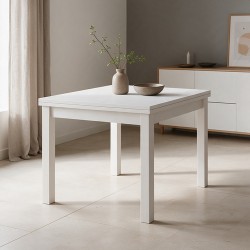 Tavolo raddoppiabile Firenze bianco frassinato 90x90