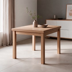 Tavolo quadrato raddoppiabile noce naturale 90x90 cm Firenze