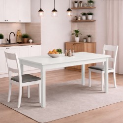 Tavolo allungabile FIRENZE 140x85 bianco frassinato