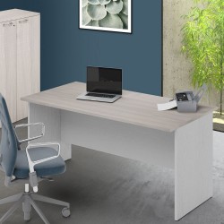 Scrivania Ibisco 160x80x74H cm olmo e bianco frassinato