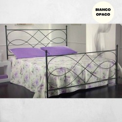 Letto Matrimoniale Ferro Battuto Bianco Opaco Margherita