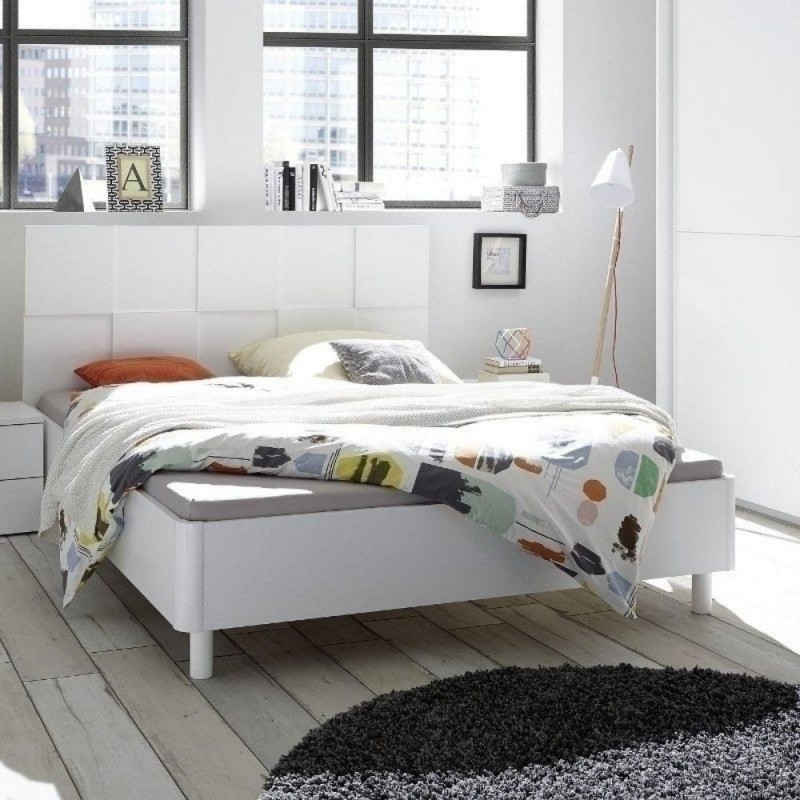 Letto In Legno Bianco Laccato Opaco Ottica